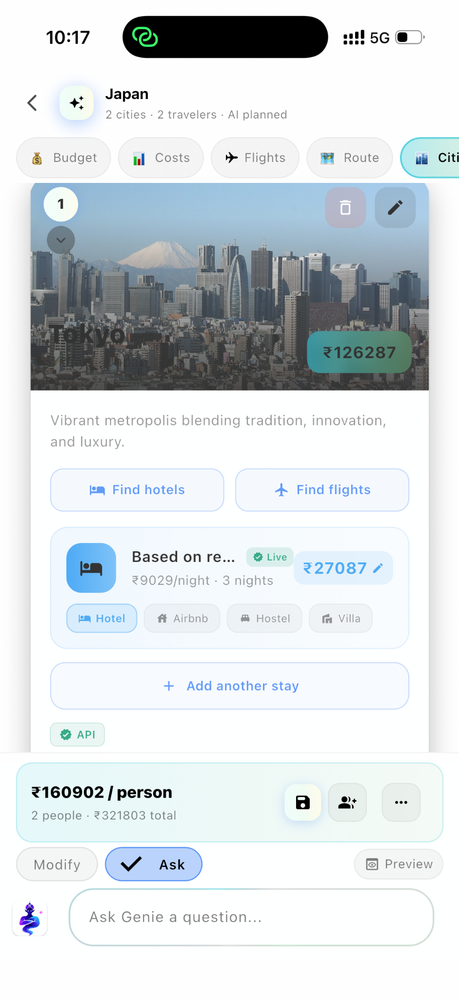 Trip overview
